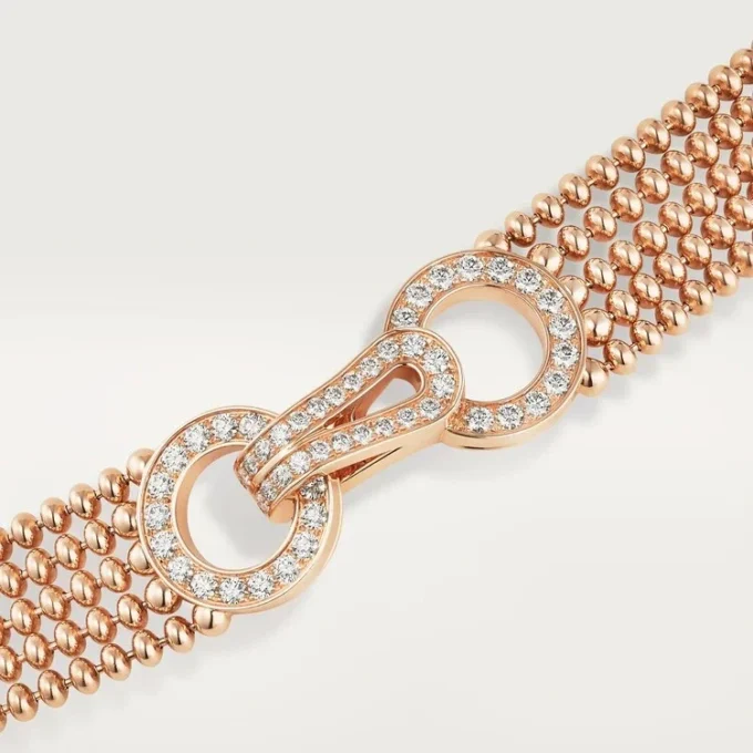 Agrafe-halsband, liten modell, halvpavé Agrafe-halsband, liten modell, halvpavé