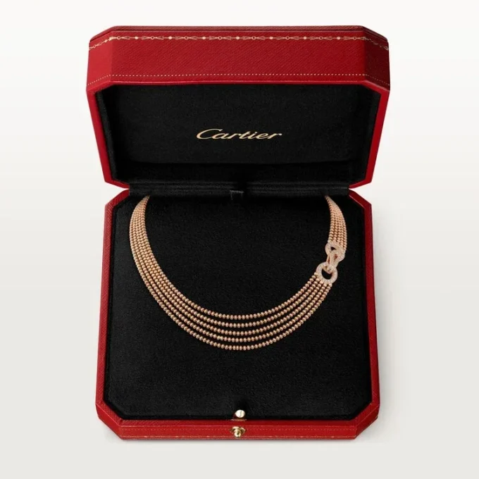 Agrafe-halsband, liten modell, halvpavé Agrafe-halsband, liten modell, halvpavé