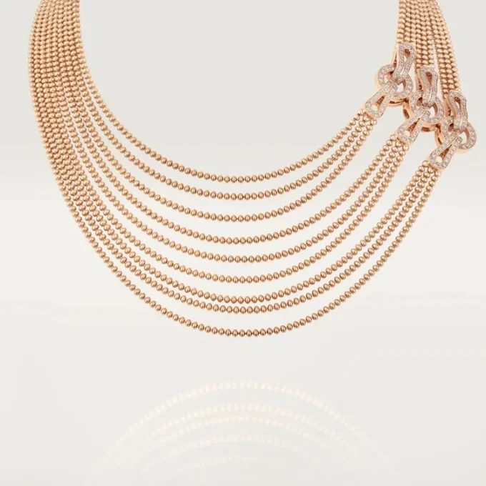 Agrafe-halsband, medelstor modell, halvpavé Agrafe-halsband, medelstor modell, halvpavé