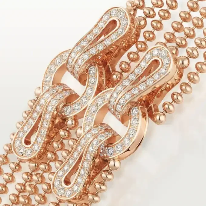 Agrafe långt halsband, halvpavé Agrafe långt halsband, halvpavé