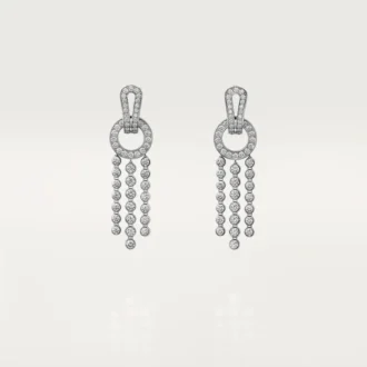 Agrafe-örhängen, briljantslipade diamanter, pavé