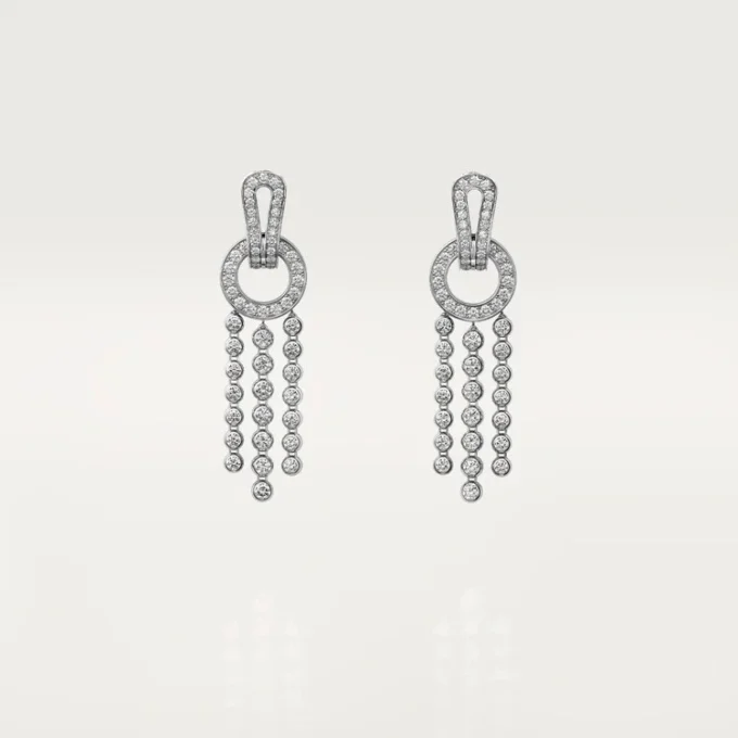 Agrafe-örhängen, briljantslipade diamanter, pavé Agrafe-örhängen, briljantslipade diamanter, pavé