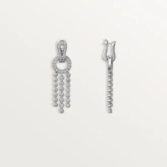 Agrafe-örhängen, briljantslipade diamanter, pavé