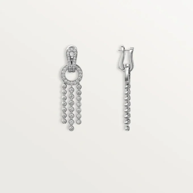 Agrafe-örhängen, briljantslipade diamanter, pavé Agrafe-örhängen, briljantslipade diamanter, pavé