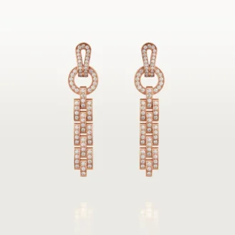 Agrafe-örhängen – rosa guld, diamanter – Cartier