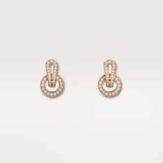 Agrafe-örhängen – rosa guld, diamanter – Cartier