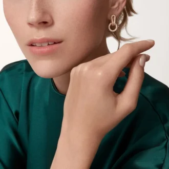 Agrafe-örhängen – rosa guld, diamanter – Cartier