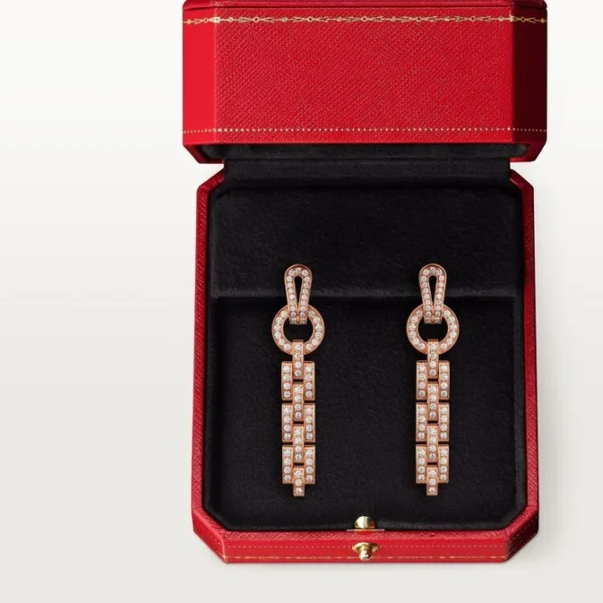 Agrafe-örhängen – rosa guld, diamanter – Cartier Agrafe-örhängen – rosa guld, diamanter – Cartier