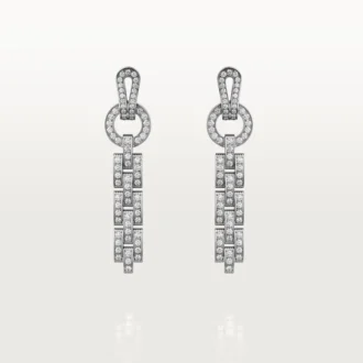 Agrafe-örhängen – Vitguld, diamanter – Cartier