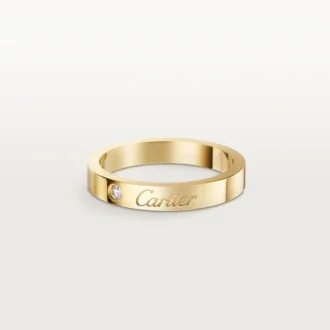 C De Cartier vigselring, 3 mm bredd, 1 diamant