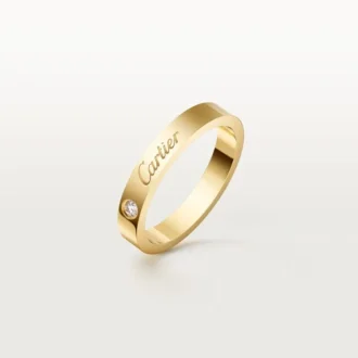 C De Cartier vigselring, 3 mm bredd, 1 diamant