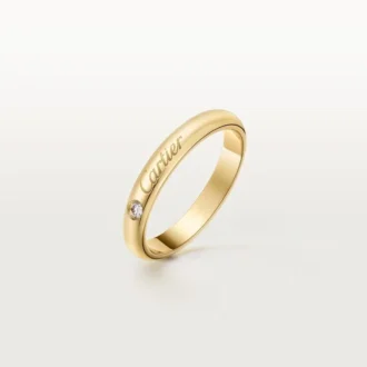 C De Cartier vigselring, 3 mm bredd, 1 diamant