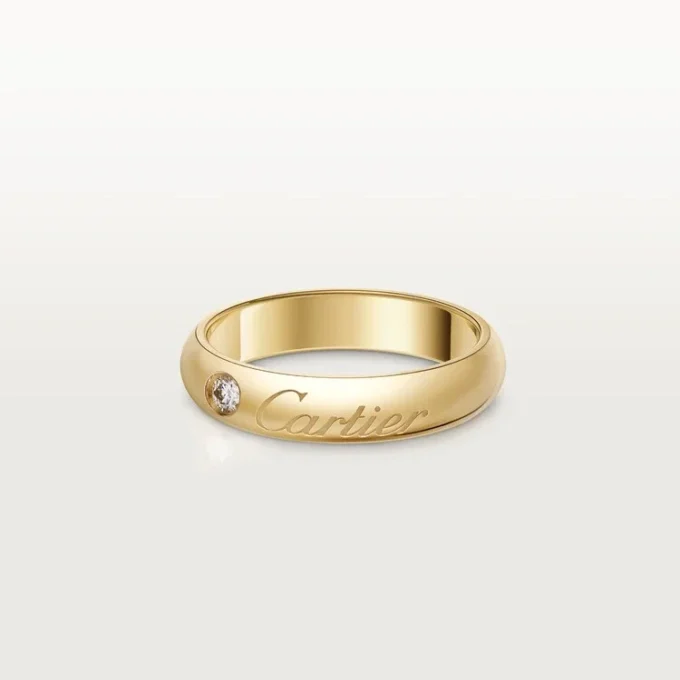 C De Cartier vigselring, 4 mm bredd, 1 diamant C De Cartier vigselring, 4 mm bredd, 1 diamant