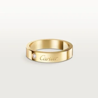 C De Cartier vigselring, 4 mm bredd, 1 diamant