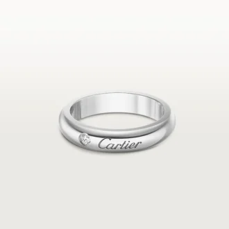 C De Cartier vigselring, 4 mm bredd, 1 diamant
