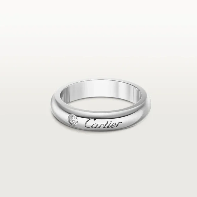 C De Cartier vigselring, 4 mm bredd, 1 diamant C De Cartier vigselring, 4 mm bredd, 1 diamant