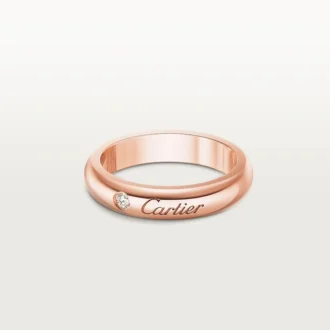 C De Cartier vigselring, 4 mm bredd, 1 diamant