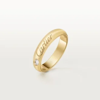 C De Cartier vigselring, 4 mm bredd, 1 diamant