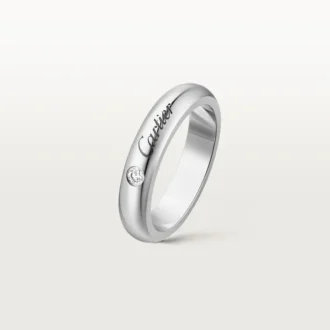 C De Cartier vigselring, 4 mm bredd, 1 diamant