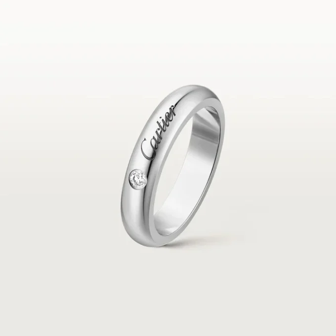C De Cartier vigselring, 4 mm bredd, 1 diamant C De Cartier vigselring, 4 mm bredd, 1 diamant