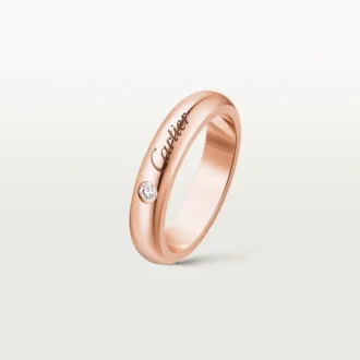 C De Cartier vigselring, 4 mm bredd, 1 diamant