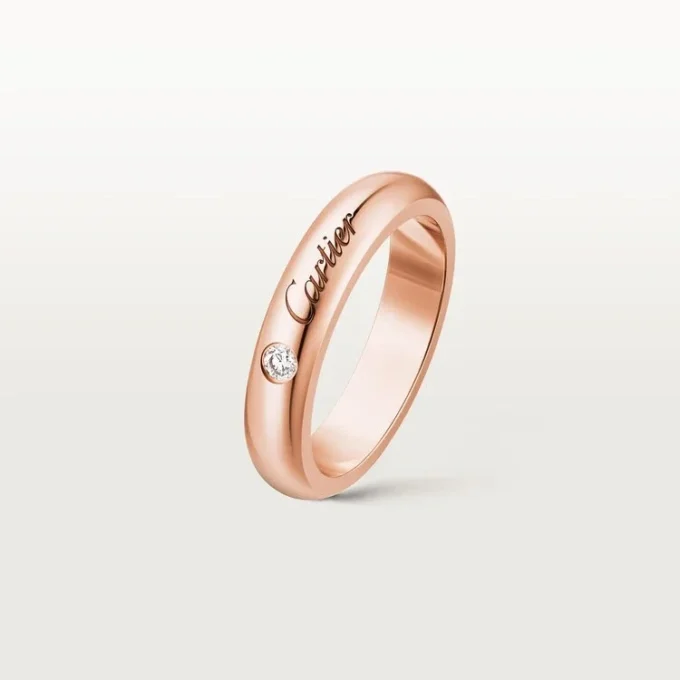 C De Cartier vigselring, 4 mm bredd, 1 diamant C De Cartier vigselring, 4 mm bredd, 1 diamant