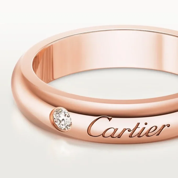 C De Cartier vigselring, 4 mm bredd, 1 diamant C De Cartier vigselring, 4 mm bredd, 1 diamant