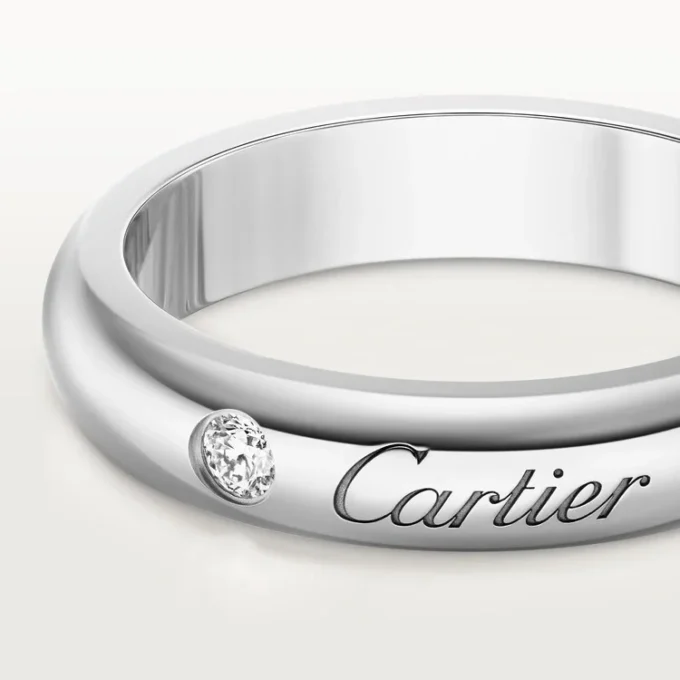 C De Cartier vigselring, 4 mm bredd, 1 diamant C De Cartier vigselring, 4 mm bredd, 1 diamant