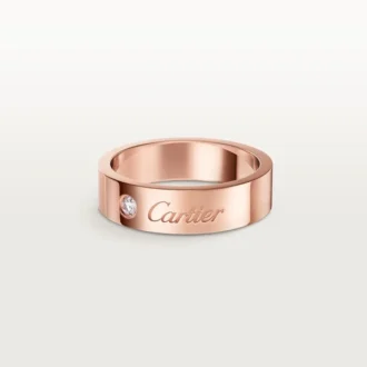 C De Cartier vigselring, 5 mm bredd, 1 diamant