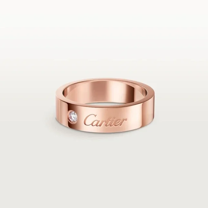 C De Cartier vigselring, 5 mm bredd, 1 diamant C De Cartier vigselring, 5 mm bredd, 1 diamant