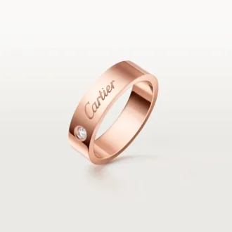 C De Cartier vigselring, 5 mm bredd, 1 diamant
