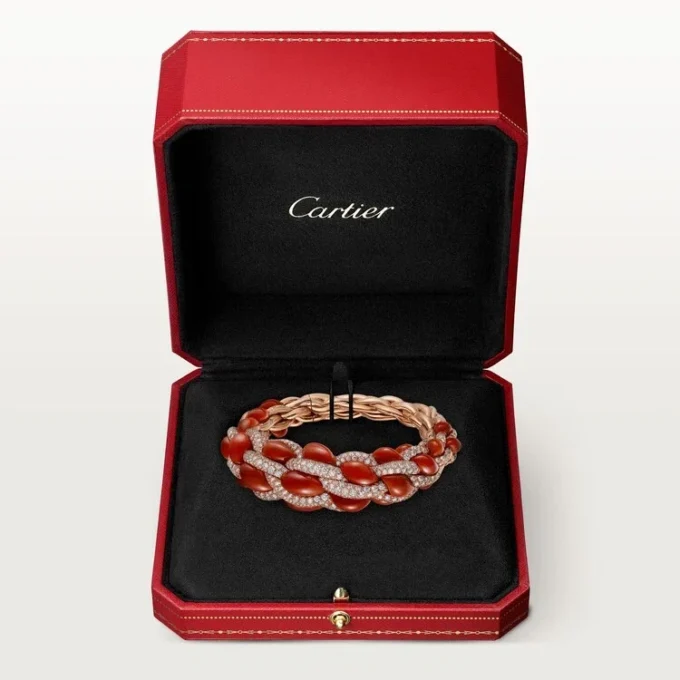 Cartier Libre Tressage-armband, korall Cartier Libre Tressage-armband, korall