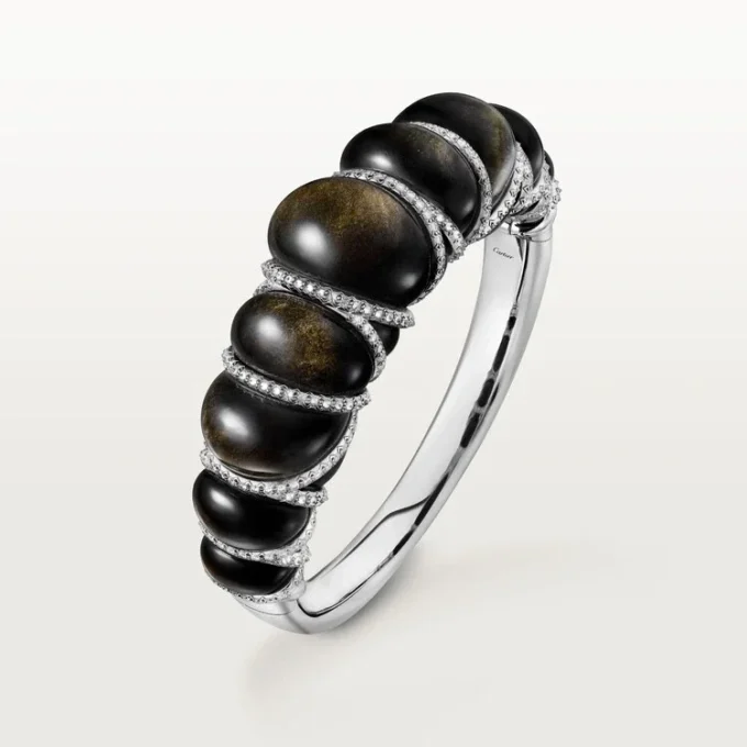 Cartier Libre Tressage-armband, obsidian, diamanter Cartier Libre Tressage-armband, obsidian, diamanter