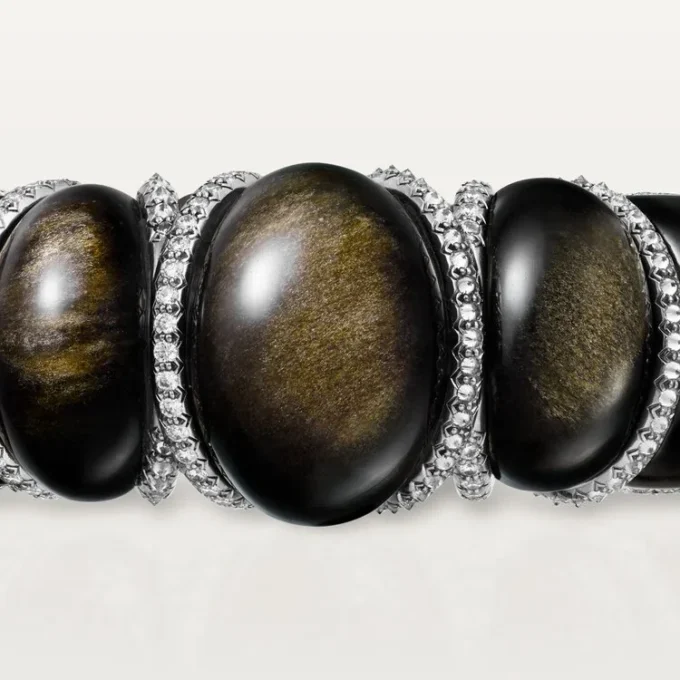 Cartier Libre Tressage-armband, obsidian, diamanter Cartier Libre Tressage-armband, obsidian, diamanter