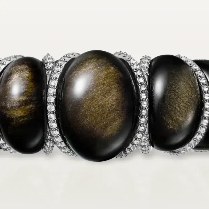 Cartier Libre Tressage-armband, obsidian, diamanter Cartier Libre Tressage-armband, obsidian, diamanter