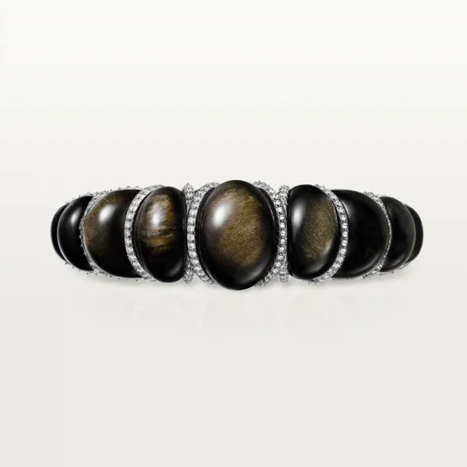 Cartier Libre Tressage-armband, obsidian, diamanter Cartier Libre Tressage-armband, obsidian, diamanter