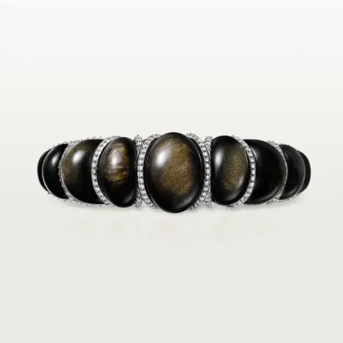 Cartier Libre Tressage-armband, obsidian, diamanter Cartier Libre Tressage-armband, obsidian, diamanter