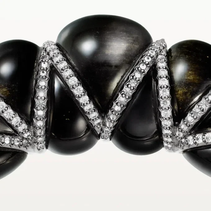 Cartier Libre Tressage-armband, obsidian, diamanter Cartier Libre Tressage-armband, obsidian, diamanter