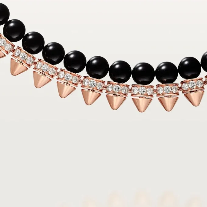 Clash De Cartier-halsband, flexibelt, onyx, extra stor modell, diamanter Clash De Cartier-halsband, flexibelt, onyx, extra stor modell, diamanter