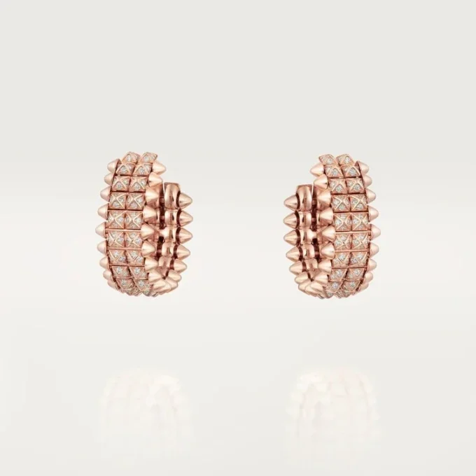 Clash De Cartier hoop-örhängen, dubbelradiga, pavé Clash De Cartier hoop-örhängen, dubbelradiga, pavé