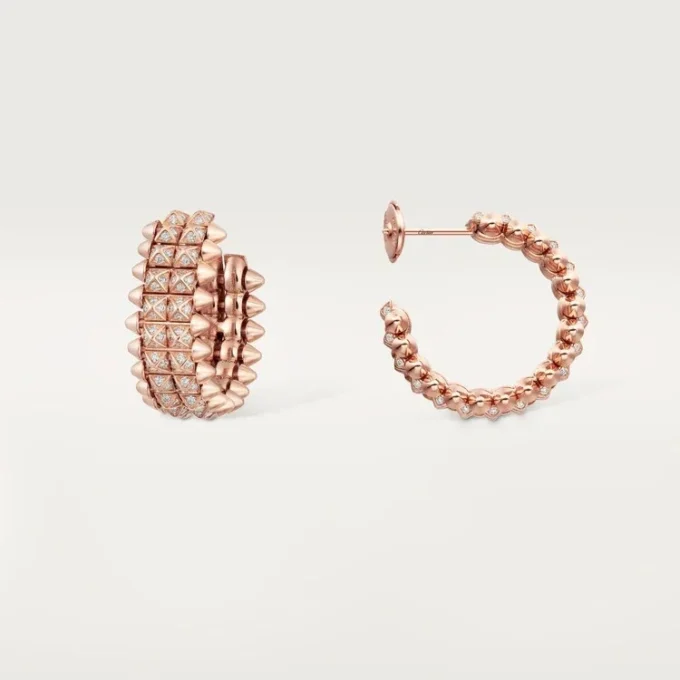 Clash De Cartier hoop-örhängen, dubbelradiga, pavé Clash De Cartier hoop-örhängen, dubbelradiga, pavé