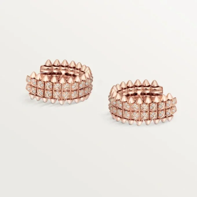 Clash De Cartier hoop-örhängen, dubbelradiga, pavé Clash De Cartier hoop-örhängen, dubbelradiga, pavé