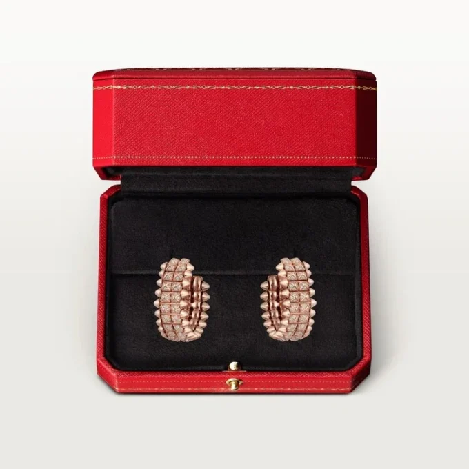 Clash De Cartier hoop-örhängen, dubbelradiga, pavé Clash De Cartier hoop-örhängen, dubbelradiga, pavé