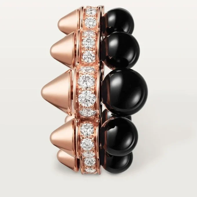 Clash De Cartier hoop-örhängen, onyx, extra stor modell, diamanter Clash De Cartier hoop-örhängen, onyx, extra stor modell, diamanter