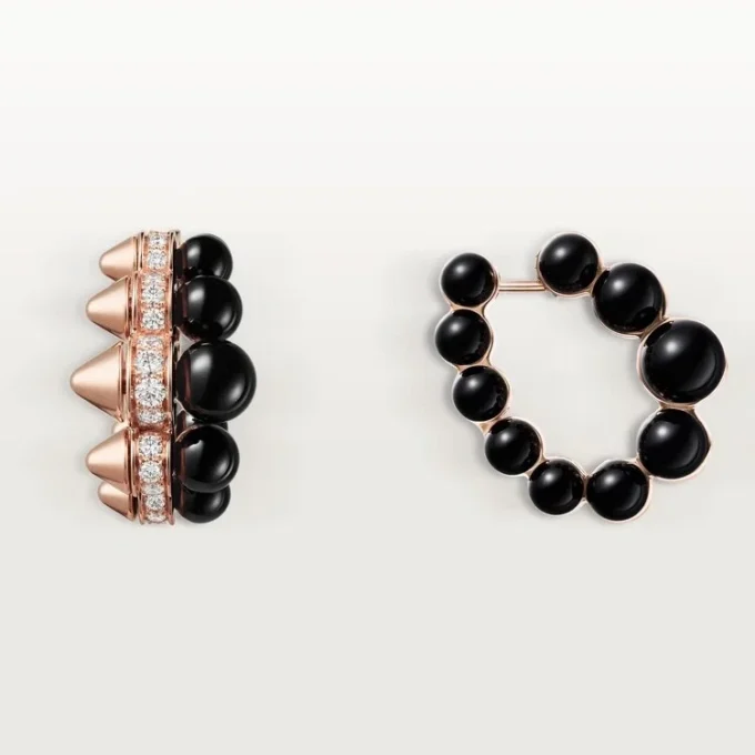 Clash De Cartier hoop-örhängen, onyx, extra stor modell, diamanter Clash De Cartier hoop-örhängen, onyx, extra stor modell, diamanter
