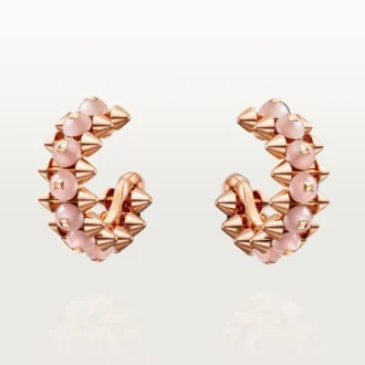 Clash De Cartier-örhängen, rosa kalcedon