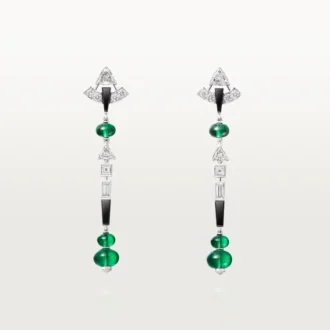 En Equilibre-örhängen, smaragd, pavé