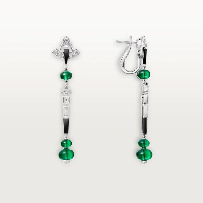 En Equilibre-örhängen, smaragd, pavé En Equilibre-örhängen, smaragd, pavé