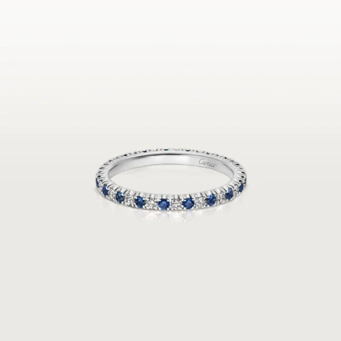 Etincelle De Cartier vigselring – platina, safirer, diamanter – Cartier