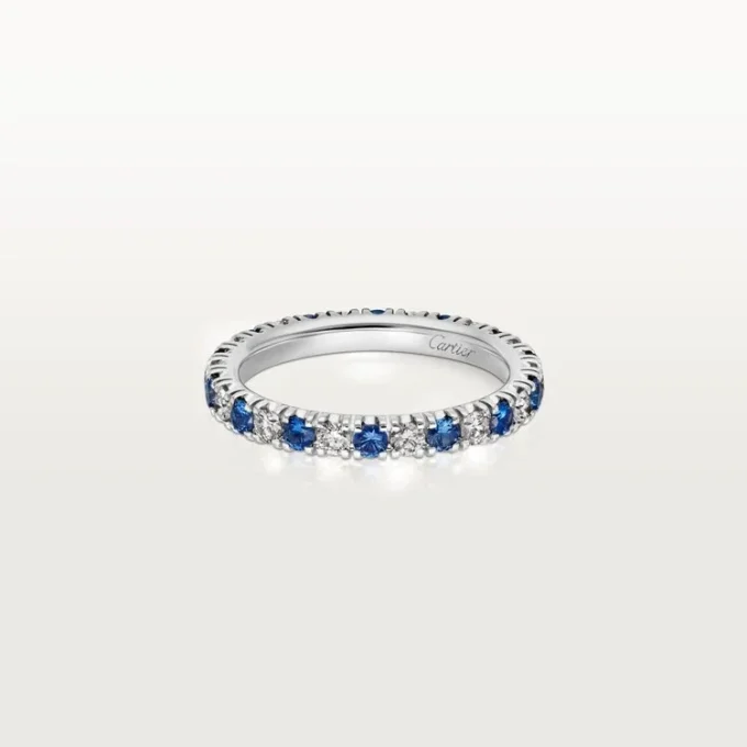 Etincelle De Cartier vigselring – platina, safirer, diamanter – Cartier